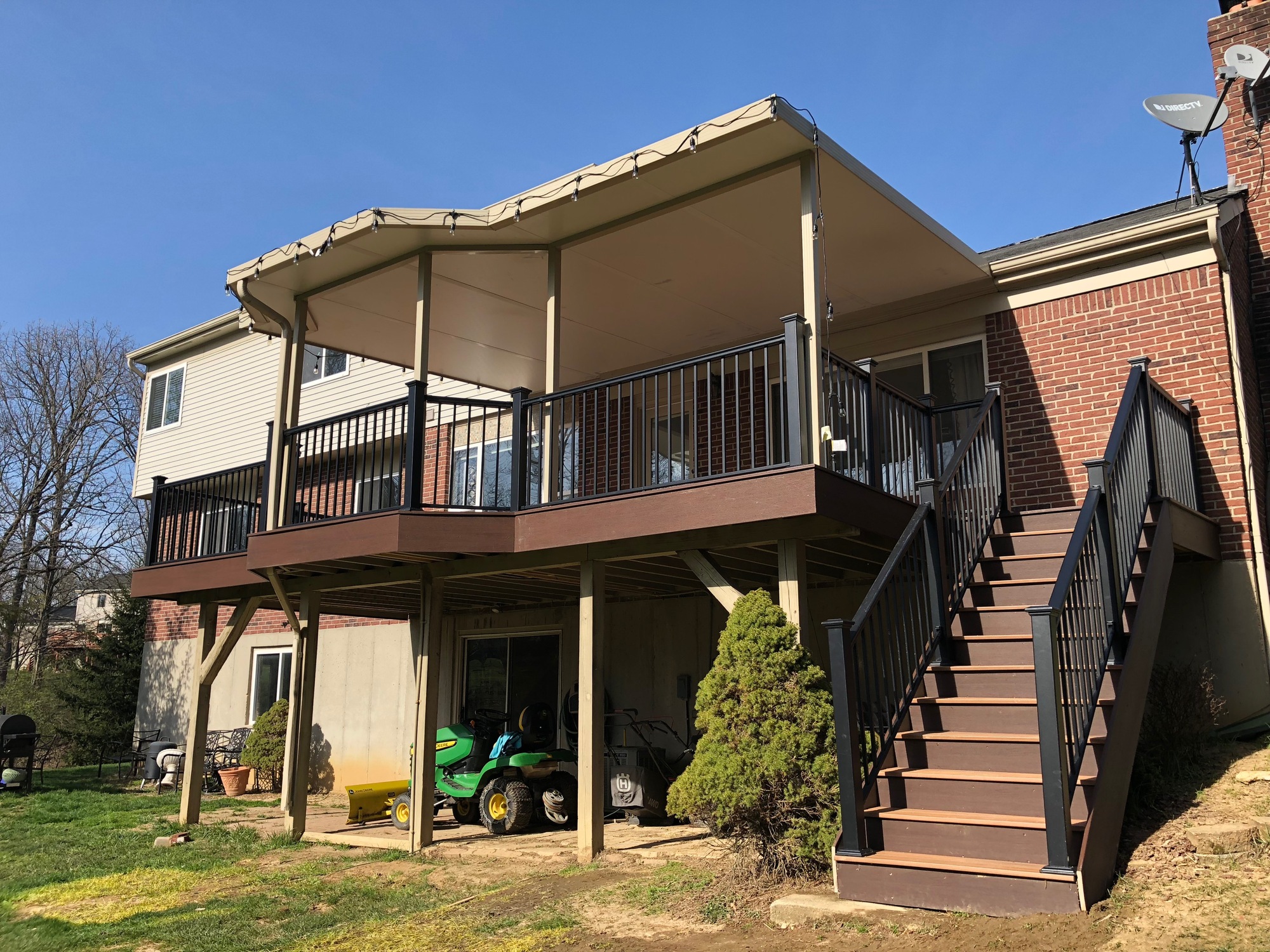Finished multi-level composite deck